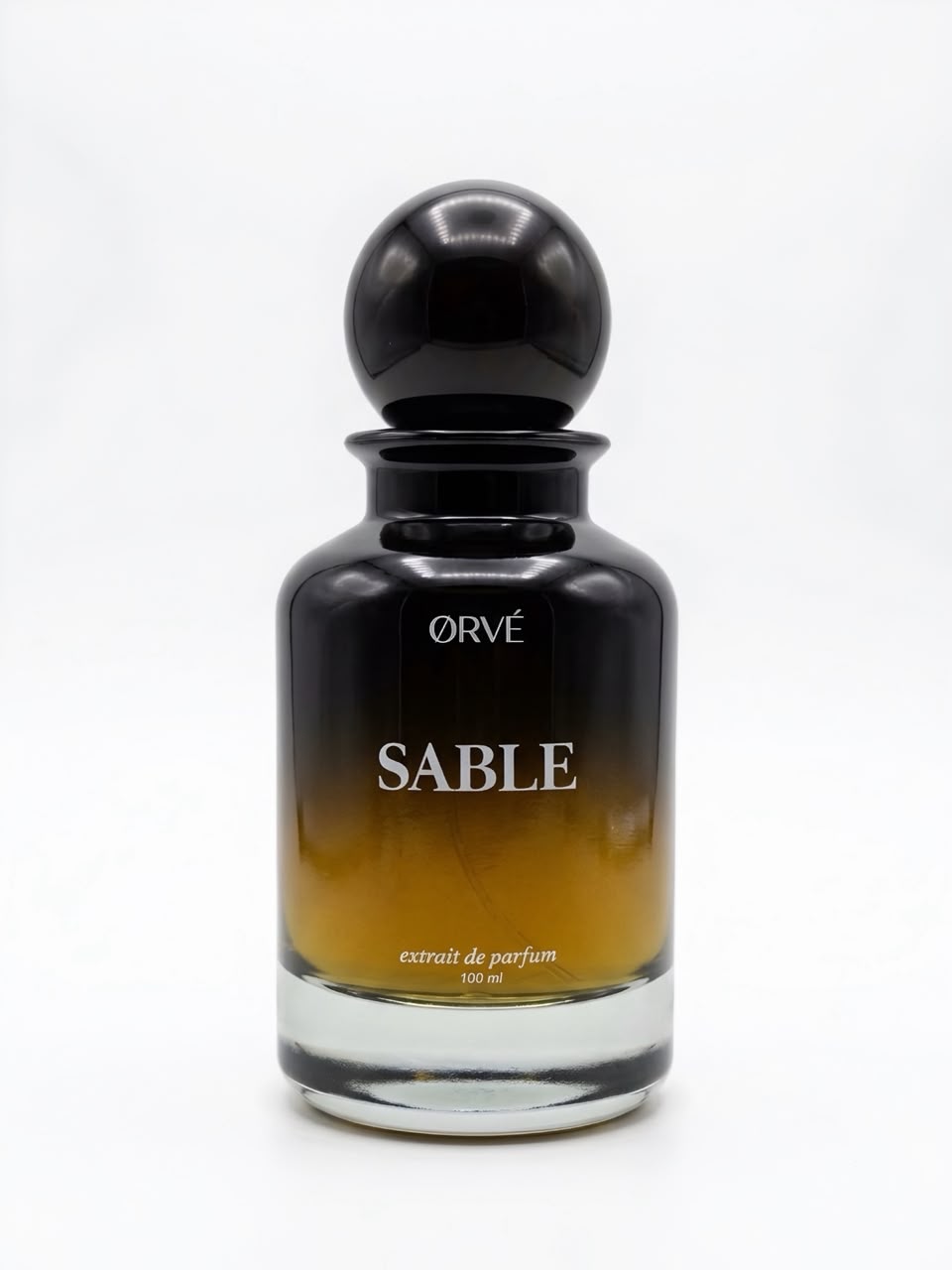 Black glass, amber light.